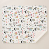 Couverture Sherpa Animaux mignons de région boisée et motif indien (Devant (Horizontal))