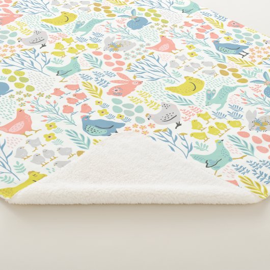 Couverture Sherpa Animaux Pastel du printemps (3/4)