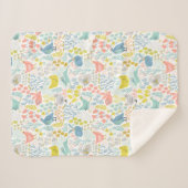 Couverture Sherpa Animaux Pastel du printemps (Devant (Horizontal))