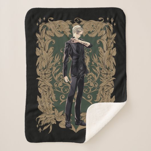Couverture Sherpa Anime Draco Malfoy Cadre Ornate (Devant)