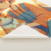 Couverture Sherpa Anime Girl Avec Son Chat Favori (3/4)