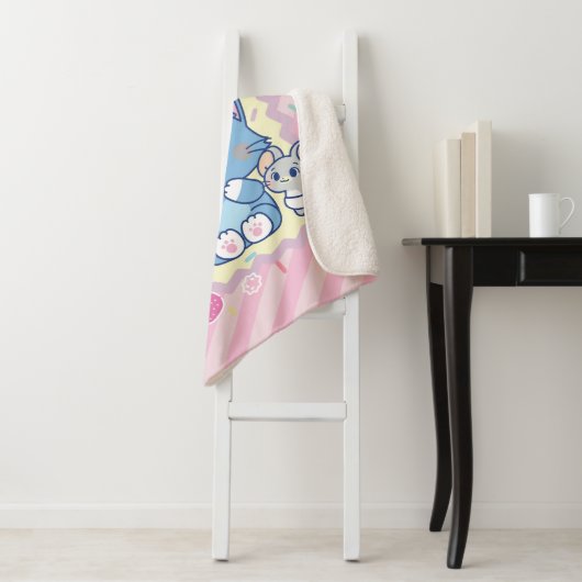 Couverture Sherpa Anime Tom et Jerry Strawberry Fun (En situation)