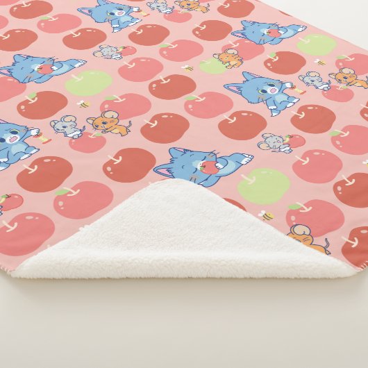 Couverture Sherpa Anime Tom, Jerry et Tuffy Apple Motif (3/4)