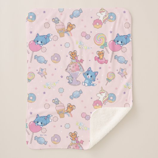 Couverture Sherpa Anime Tom, Jerry et Tuffy Candyland Motif (Devant)
