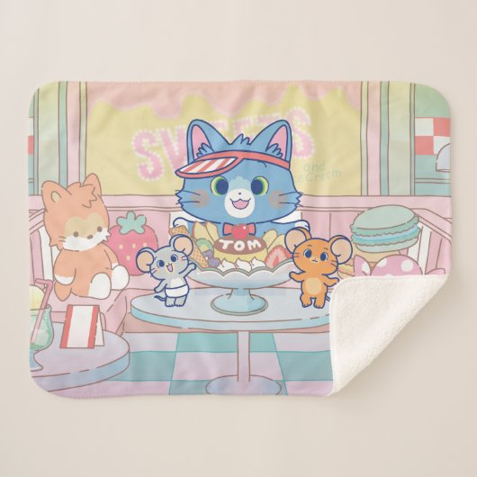 Couverture Sherpa Anime Tom, Jerry et Tuffy Dessert Parlor (Devant (Horizontal))