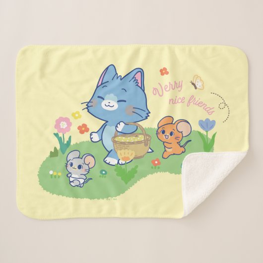 Couverture Sherpa Anime Tom, Jerry et Tuffy Picnic (Devant (Horizontal))
