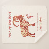 Couverture Sherpa Année Zodiaque Chinoise Du Signe Animal De Chèvre (Devant (Horizontal))