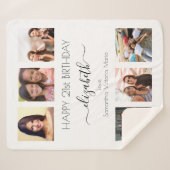 Couverture Sherpa Anniversaire amis photo collage blanc noir (Devant (Horizontal))