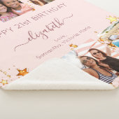 Couverture Sherpa Anniversaire blush rose or amis étoiles photo (3/4)