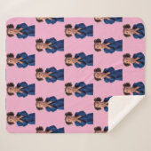 Couverture Sherpa Anniversaire de enfant de Collage de photos en ros (Devant (Horizontal))