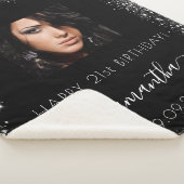 Couverture Sherpa Anniversaire noir argent parties scintillant nom p (3/4)