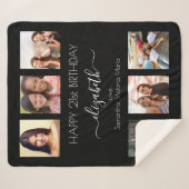 Couverture Sherpa Anniversaire noir blanc amis photo collage (Devant (Horizontal))