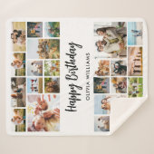 Couverture Sherpa Anniversaire Personnalisé 24 Photo Collage (Devant (Horizontal))