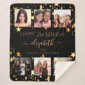 Couverture Sherpa Anniversaire photo collage noir or meilleurs amis (Devant)