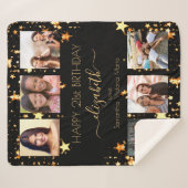 Couverture Sherpa Anniversaire photo collage noir or meilleurs amis (Devant (Horizontal))