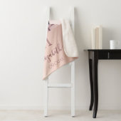 Couverture Sherpa Anniversaire rose or blush photo nom (En situation)