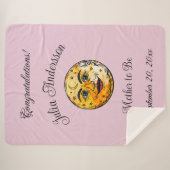 Couverture Sherpa Annonce de grossesse Céleste Lune Future Maman (Devant (Horizontal))