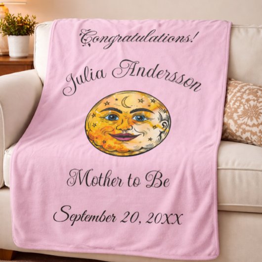 Couverture Sherpa Annonce de grossesse Céleste Lune Future Maman