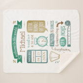 Couverture Sherpa Annonce de naissance Bébé Statistiques Tan Sarcell (Devant (Horizontal))