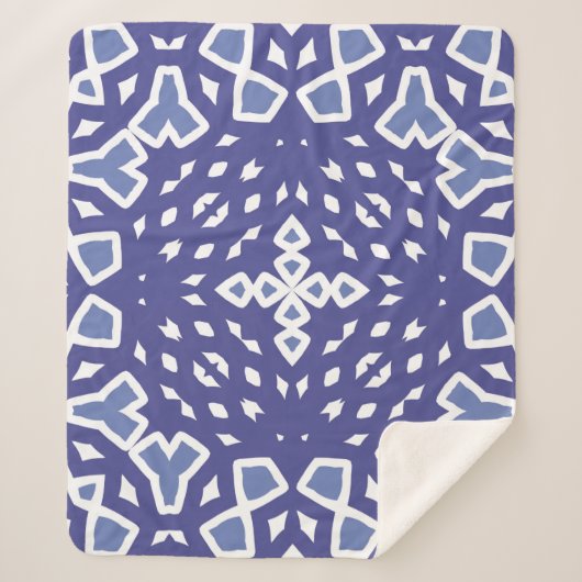 Couverture Sherpa Antique portuguese azulejo ceramic. Original desig (Devant)