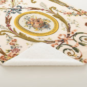 Couverture Sherpa Antique Rococo Floral Gold Crème Élégante (3/4)