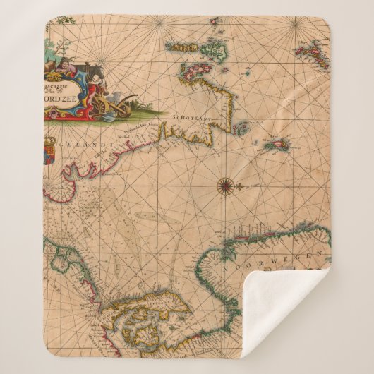 Couverture Sherpa Antique vieille carte inspirée (1) (Devant)