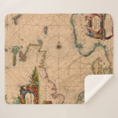 Couverture Sherpa Antique vieille carte inspirée (1) (Devant (Horizontal))