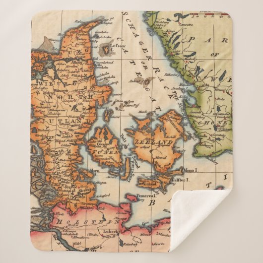 Couverture Sherpa Antique vieille carte inspirée (10) (Devant)