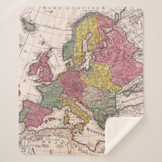 Couverture Sherpa Antique vieille carte inspirée (9) (Devant)