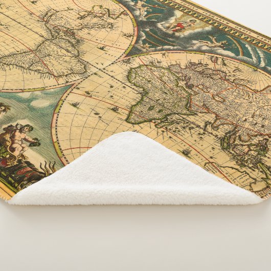 Couverture Sherpa Antique World Map - 1664 (3/4)