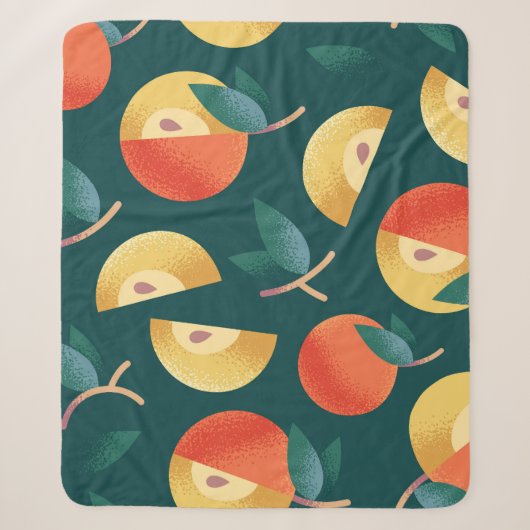 Couverture Sherpa Apple Delight : Vert Foncé Sans Couleur. (Devant)
