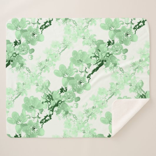 Couverture Sherpa Apricot en fleurs. (Devant (Horizontal))