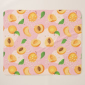 Couverture Sherpa Apricot, feuille, texture vintage transparente. (Devant (Horizontal))