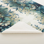 Couverture Sherpa Aqua Arboretum Foliage captivant Sherpa Blanket (3/4)