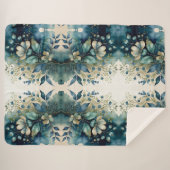 Couverture Sherpa Aqua Arboretum Foliage captivant Sherpa Blanket (Devant (Horizontal))