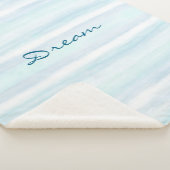 Couverture Sherpa Aqua Blue Mint White Watercolor Stripes   (3/4)