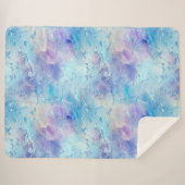 Couverture Sherpa Aqua Blue Purple Ice Neige Noël (Devant (Horizontal))