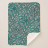 Couverture Sherpa Aqua et Grey Boho Chic Naturel Abstrait (Devant)