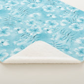 Couverture Sherpa Aqua tropical Orchidées blanches Hibiscus Floral (3/4)