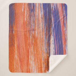 Couverture Sherpa Aquarelle Abstraite : Bleu orange