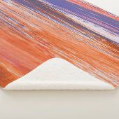 Couverture Sherpa Aquarelle Abstraite : Bleu orange (3/4)