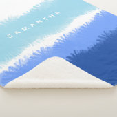 Couverture Sherpa Aquarelle Abstraite moderne tons bleus (3/4)