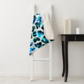 Couverture Sherpa Aquarelle Abstraite Motif de peau léopard (En situation)