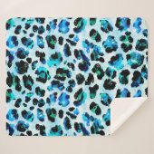 Couverture Sherpa Aquarelle Abstraite Motif de peau léopard (Devant (Horizontal))