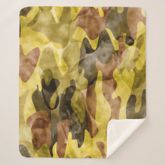 Couverture Sherpa Aquarelle Abstraite : Teinture de camouflage
