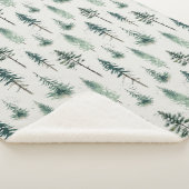 Couverture Sherpa Aquarelle Arbres de Noël Motif de vacances (3/4)