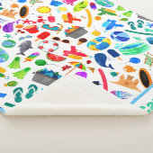 Couverture Sherpa Aquarelle arc-en-ciel Motif pour enfants (3/4)