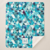 Couverture Sherpa Aquarelle bleu moderne Monogramme Motif Abstrait (Devant)