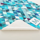 Couverture Sherpa Aquarelle bleu moderne Monogramme Motif Abstrait (3/4)