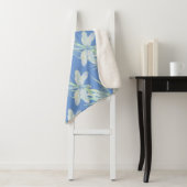 Couverture Sherpa Aquarelle bleu vert Dragon Eau Insect (En situation)